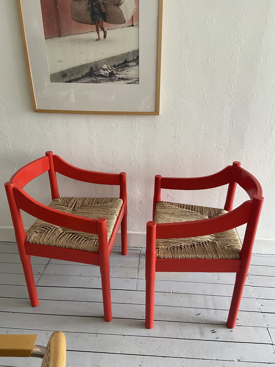 Image 1 of 2x Cassina Carimate Esszimmerstuhl von Vico Magistretti Carimate