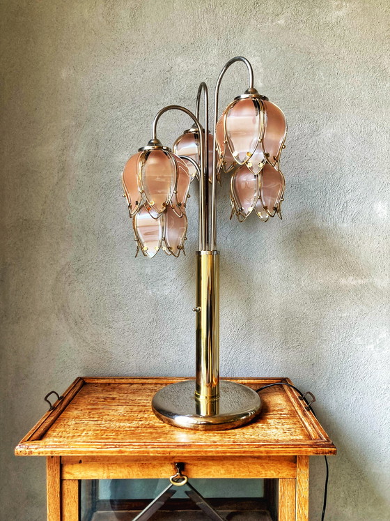 Image 1 of Vintage Lotusblumen-Tisch-/Stehlampe