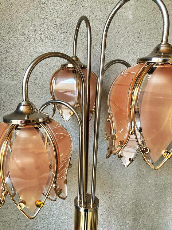 Image 1 of Vintage Lotusblumen-Tisch-/Stehlampe