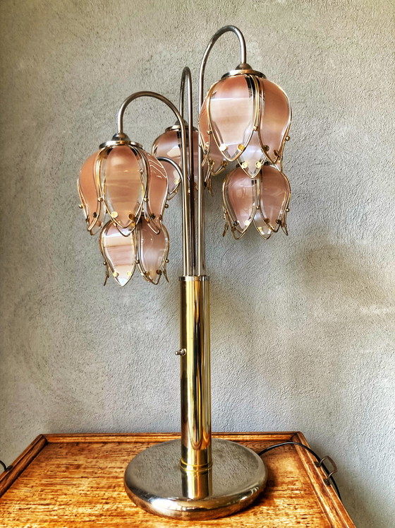 Image 1 of Vintage Lotusblumen-Tisch-/Stehlampe
