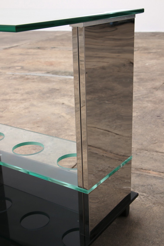 Image 1 of Moderner, einzigartiger Trolley oder Barwagen aus Metall, 1970er Jahre