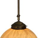 Kunst Deco - Hängender Pedant mit Marmorglas - Gestell aus Messing - sehr groß, höhenverstellbar