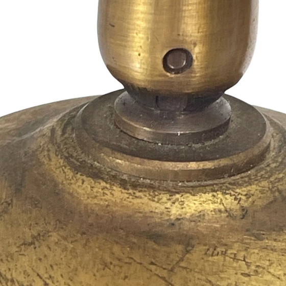 Image 1 of Kunst Deco - Hängender Pedant mit Marmorglas - Gestell aus Messing - sehr groß, höhenverstellbar