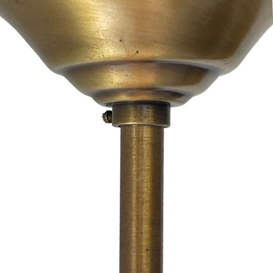 Image 1 of Kunst Deco - Hängender Pedant mit Marmorglas - Gestell aus Messing - sehr groß, höhenverstellbar