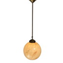 Kunst Deco - Hängender Pedant mit Marmorglas - Gestell aus Messing - sehr groß, höhenverstellbar