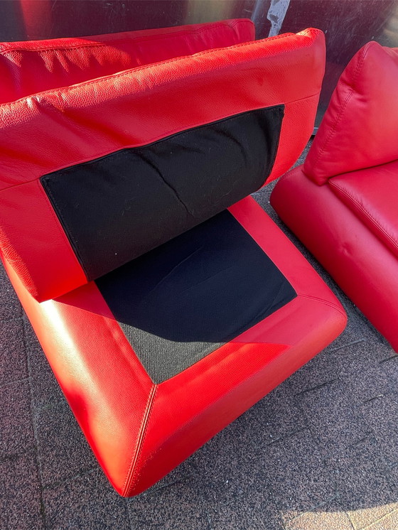 Image 1 of 2x Vintage Rode Loungesessel