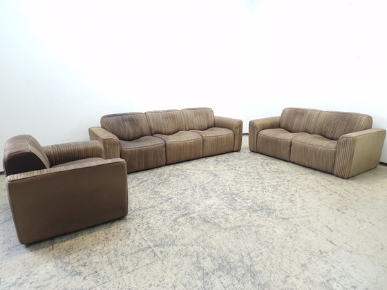 Image 1 of Ernst Lüthy Set Designersofa Designersessel Ledersofa Ledersessel Hocker