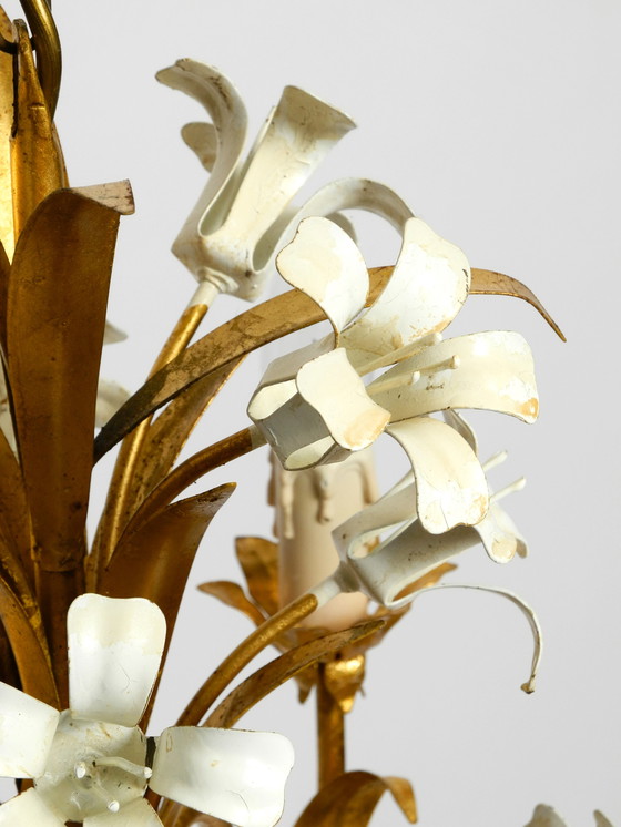 Image 1 of Vintage -Kronleuchter aus vergoldetem 4-armigem Metall