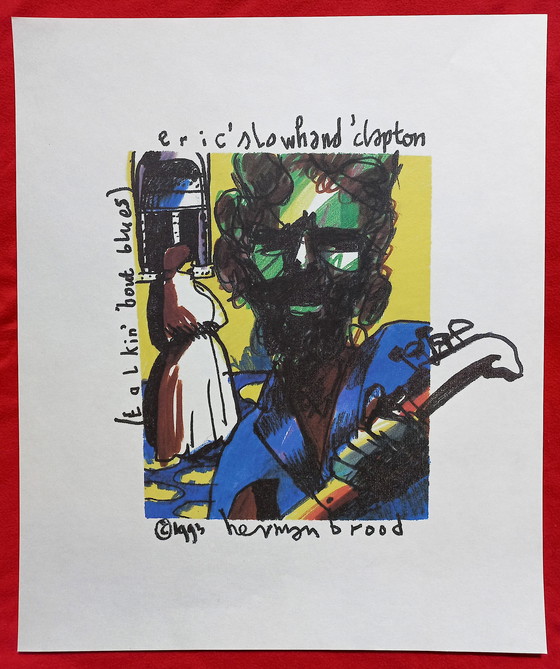 Image 1 of 4x Herman Brood - Elvis, Nick Cave, Clapton, Ray Charles