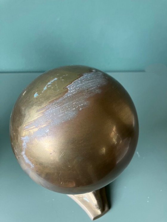 Image 1 of 2x Buchstützen aus Messing aus der Mid Century