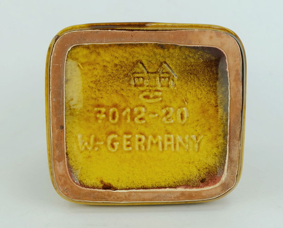 Image 1 of Carstens Vase Bernsteinglasur Reliefdekor Modell-Nr. 7012-20 mid century, 1960er Jahre 