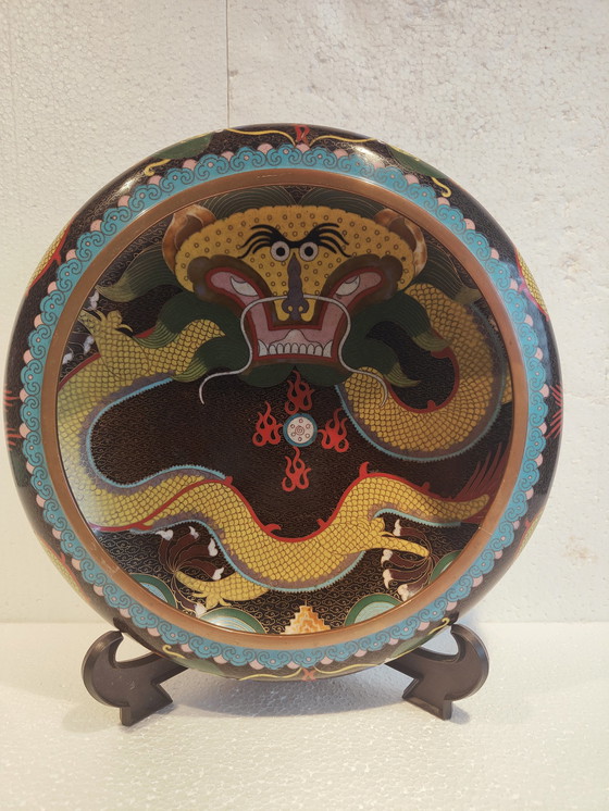 Image 1 of Vintage Cloisonné Drachenschale