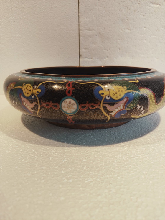 Image 1 of Vintage Cloisonné Drachenschale