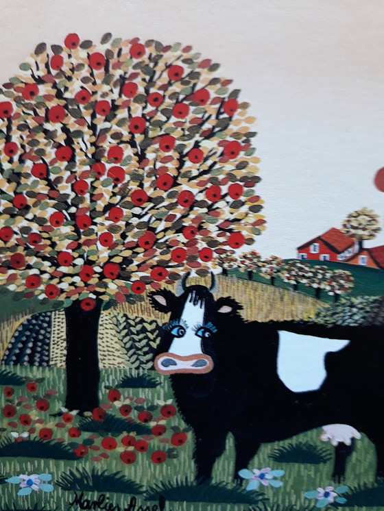 Image 1 of Marlies van Assel --- Kuh mit Storch