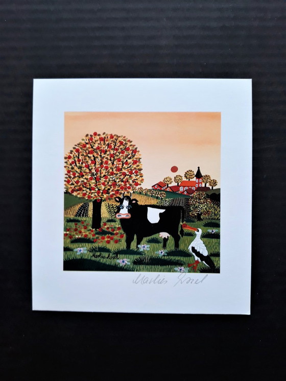 Image 1 of Marlies van Assel --- Kuh mit Storch