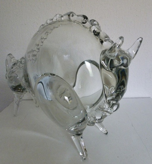 Hemah Glass große Taurus-Kunstskulptur aus Klarglas.