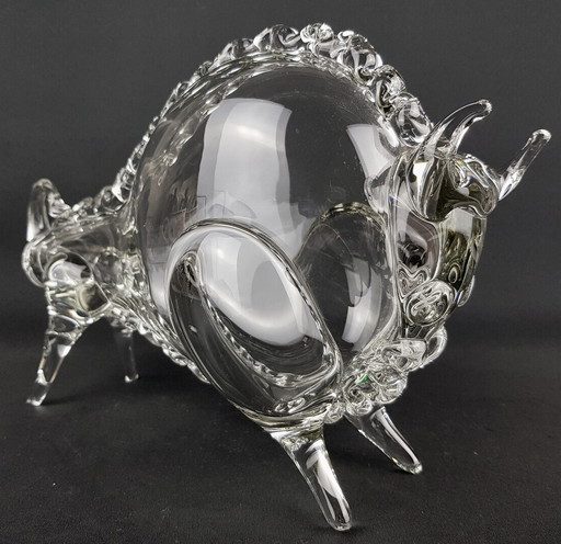 Hemah Glass große Taurus-Kunstskulptur aus Klarglas.