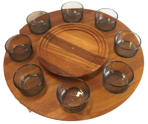 Lüthje Holz Dänemark Lazy Susan Vintage dänisches Design