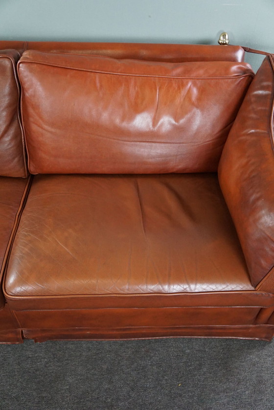 Image 1 of 2,5-Sitzer-Schlosssofa aus cognacfarbenem Rindsleder