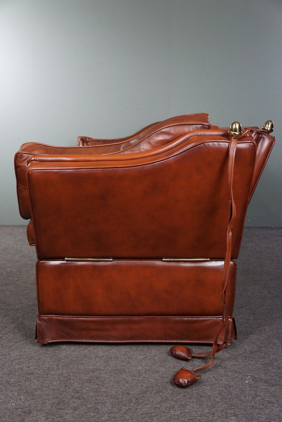 Image 1 of 2,5-Sitzer-Schlosssofa aus cognacfarbenem Rindsleder