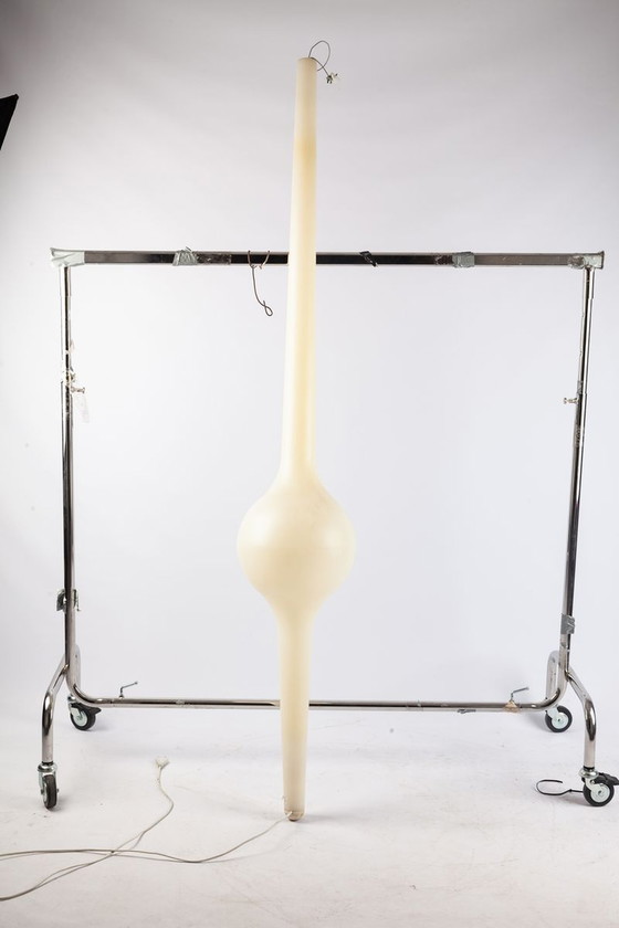 Image 1 of Weiße japanische Hängelampe aus Kunststoff, 1970er