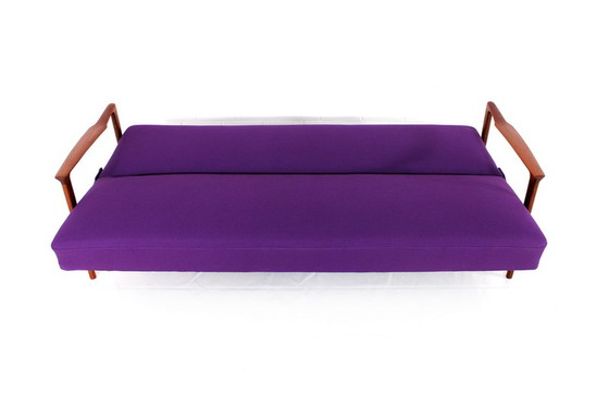 Image 1 of 1960s Danish Mid Century Teak Sofa / Daybed with folding function