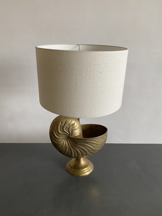 Image 1 of Muschel-Tischlampe aus Messing, Frankreich, 1960er Jahre