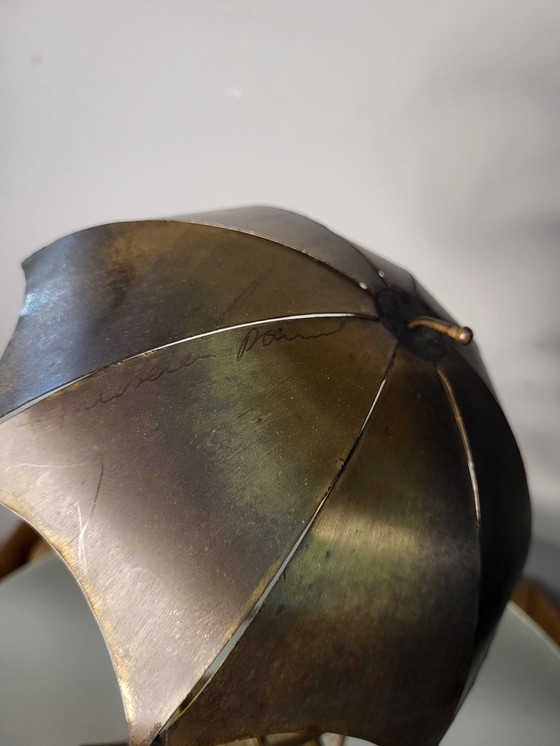 Image 1 of Kunstwerk-Schaukelstuhl, Daniel D'Haeseleer, Hollywood Regency Stil, Kupfer und Messing, 1970er Jahre, Belgien