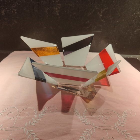 Image 1 of Elena Graure Manta graviert moderne Glaskunst-Obstschale