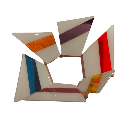 Image 1 of Elena Graure Manta graviert moderne Glaskunst-Obstschale