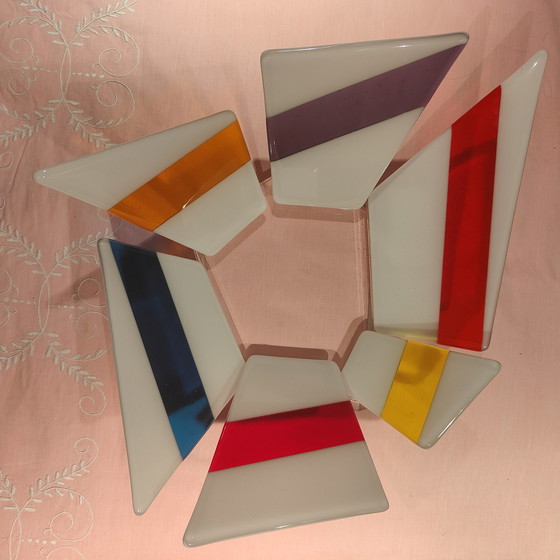 Image 1 of Elena Graure Manta graviert moderne Glaskunst-Obstschale