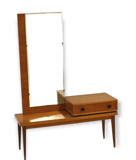 Image 1 of Antiker Schminktisch aus Teakholz mit Spiegel in sehr gutem Zustand