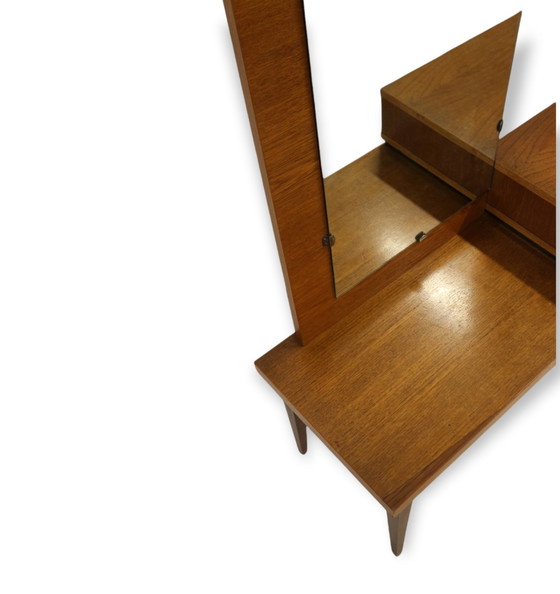 Image 1 of Antiker Schminktisch aus Teakholz mit Spiegel in sehr gutem Zustand