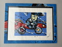 Herman Brood, Siebdruck Future Lease, einzigartig wegen des bemalten Rahmens