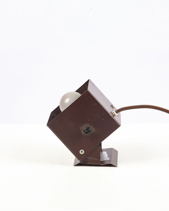 Image 1 of Braune deutsche Cube Tischlampen, 1960er, 2er Set
