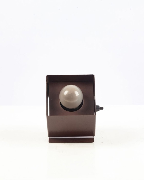 Image 1 of Braune deutsche Cube Tischlampen, 1960er, 2er Set