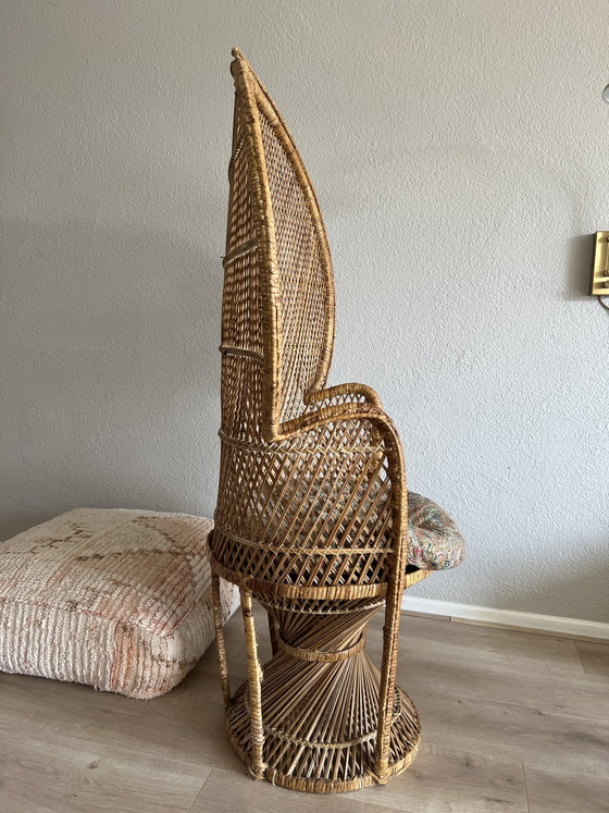 Image 1 of Vintage Pfauenstuhl aus Korbgeflecht