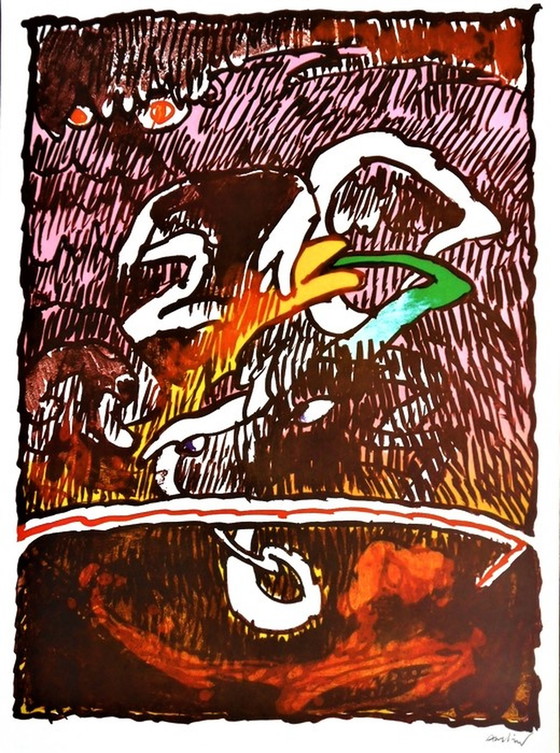 Image 1 of Pierre Alechinsky (1927) 3 Litho's Flying Objects serie