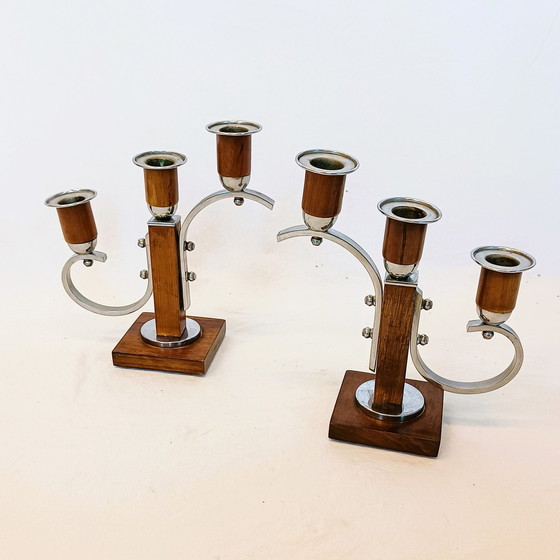 Image 1 of 2x Art-Deco-Kerzenständer