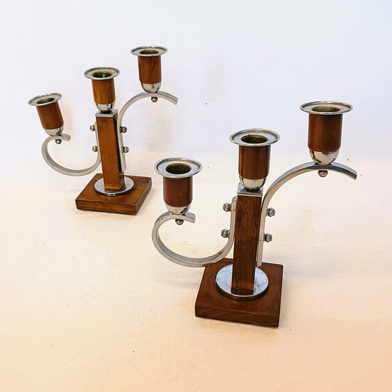 Image 1 of 2x Art-Deco-Kerzenständer