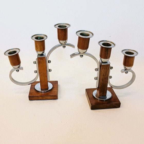 Image 1 of 2x Art-Deco-Kerzenständer