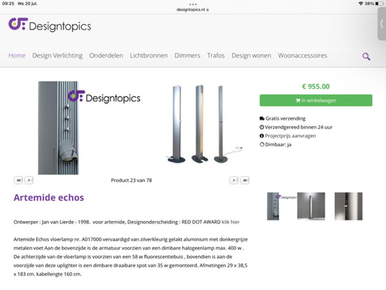 Image 1 of 2x Artemide Echos Stehleuchte