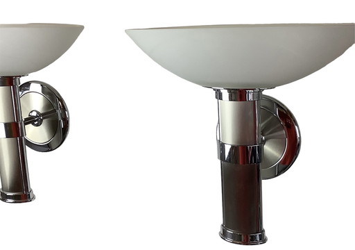 2 x B&M Leuchten Palair Nickel Matt Chrom Design Wandleuchten