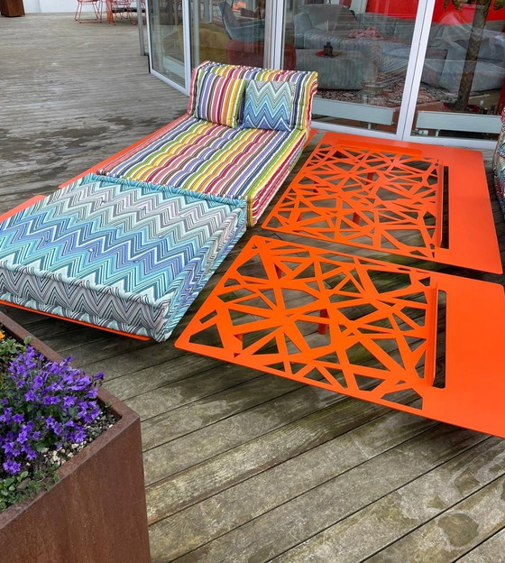Image 1 of 2x Roche Bobois outdoor Liege Mah Jong Missoni chair