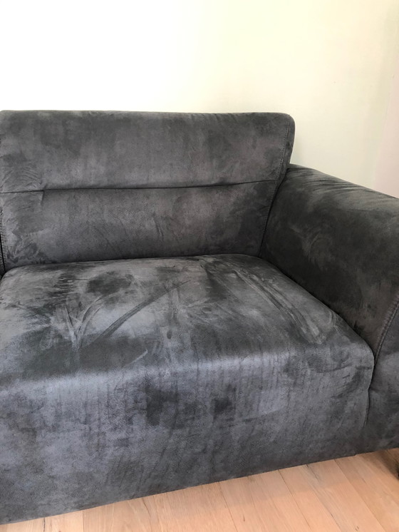 Image 1 of 2-3 Pers. Bank Boreas, blau/grau, über 1 Jahr alt