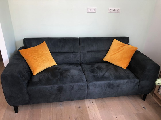 Image 1 of 2-3 Pers. Bank Boreas, blau/grau, über 1 Jahr alt