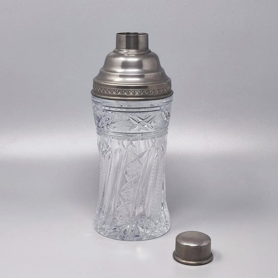 Image 1 of Vintage geschliffener Kristall Cocktail-Shaker. Hergestellt in Italien