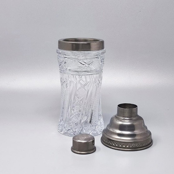Image 1 of Vintage geschliffener Kristall Cocktail-Shaker. Hergestellt in Italien