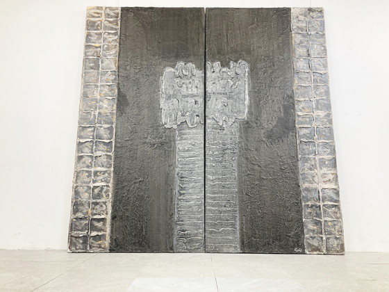 Image 1 of Große brutalistische Wandskulptur, 2000er Jahre