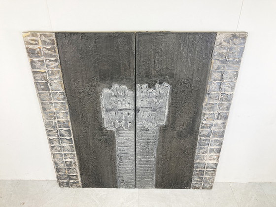 Image 1 of Große brutalistische Wandskulptur, 2000er Jahre